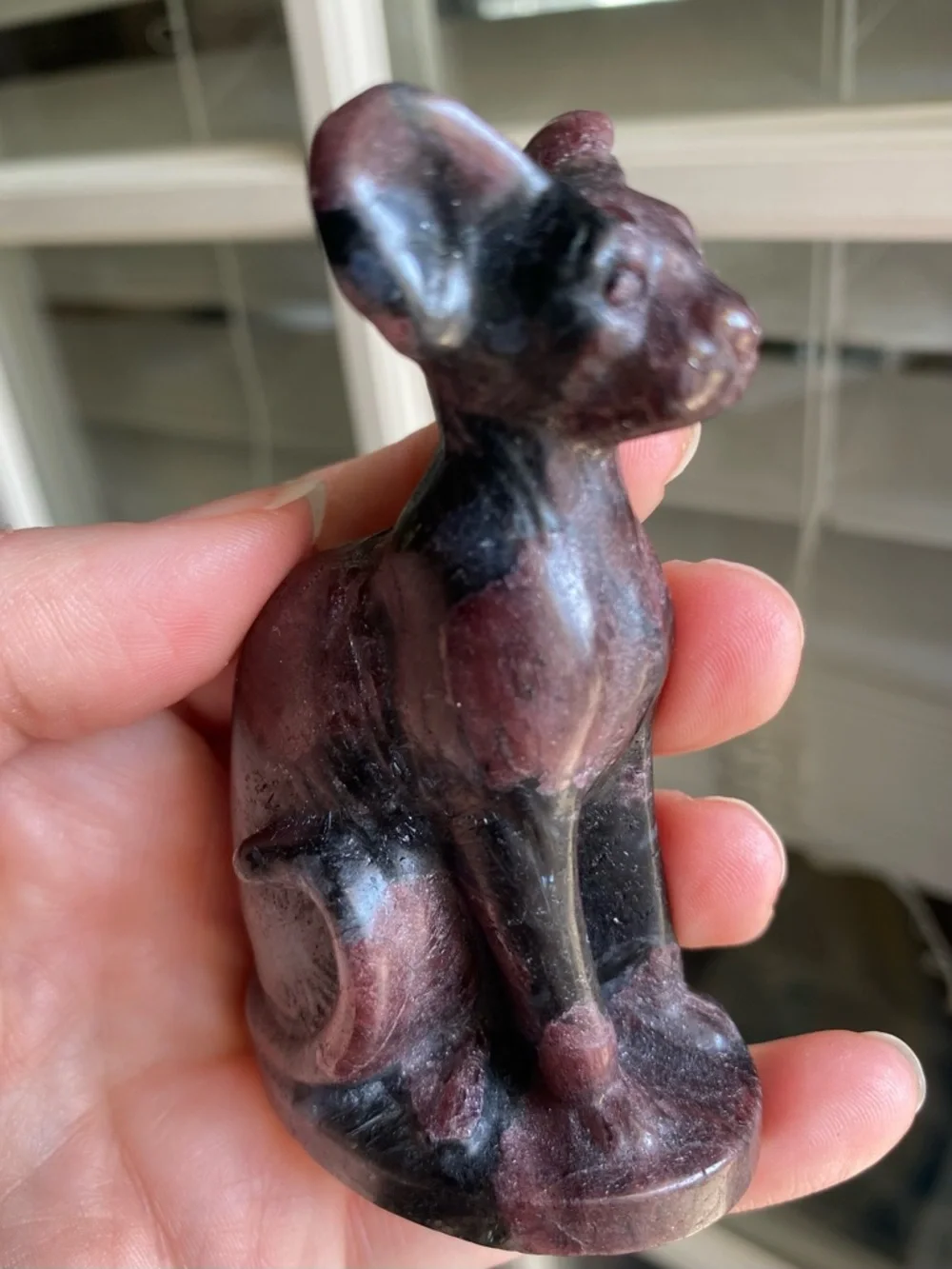 Garnet Sphinx Kitty Figurine